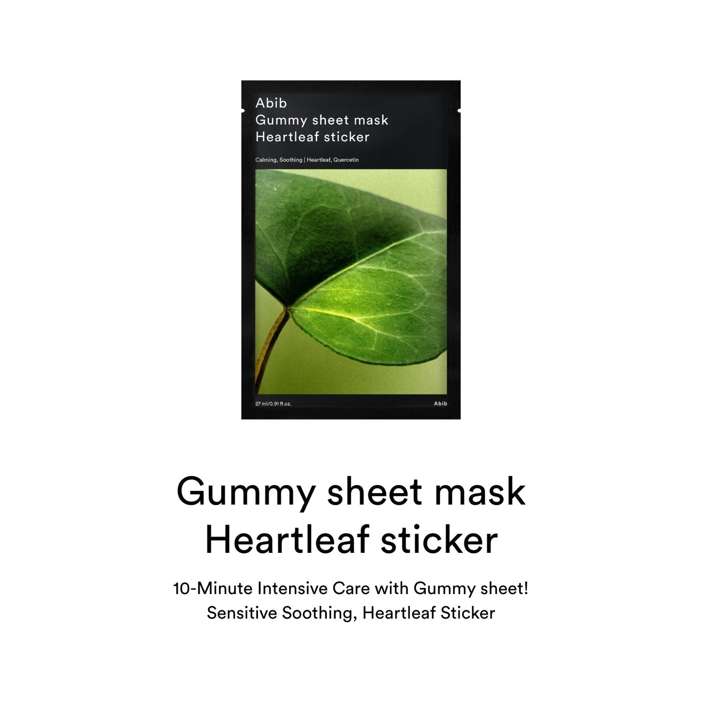 Masque en feuille Abib Gummy Heartleaf 27ml - Soin hydratant-Joli teint