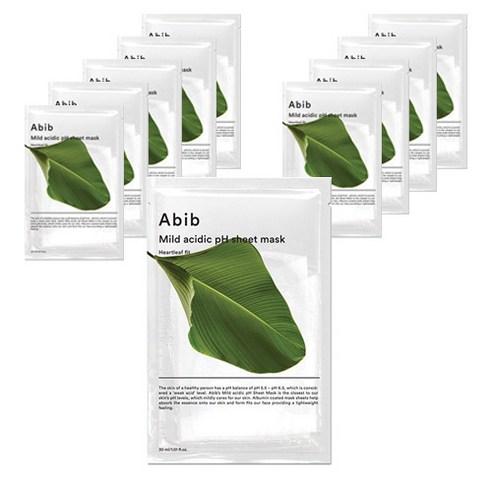 Masque en Tissu Abib Heartleaf Fit 30ml x 10pcs - pH Acide Doux-Joli teint 