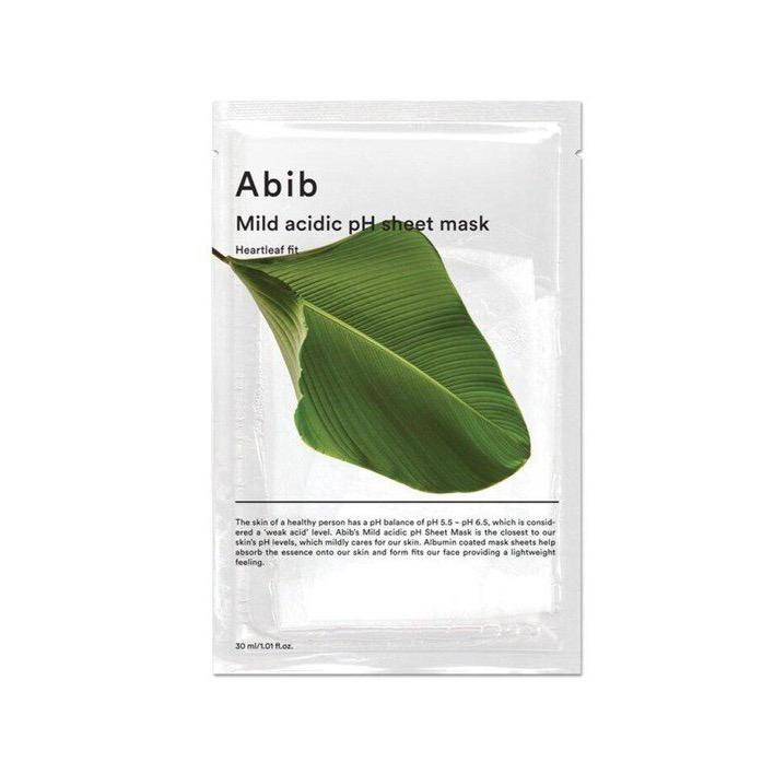 Masque en Tissu Abib Heartleaf Fit 30ml x 10pcs - pH Acide Doux-Joli teint 