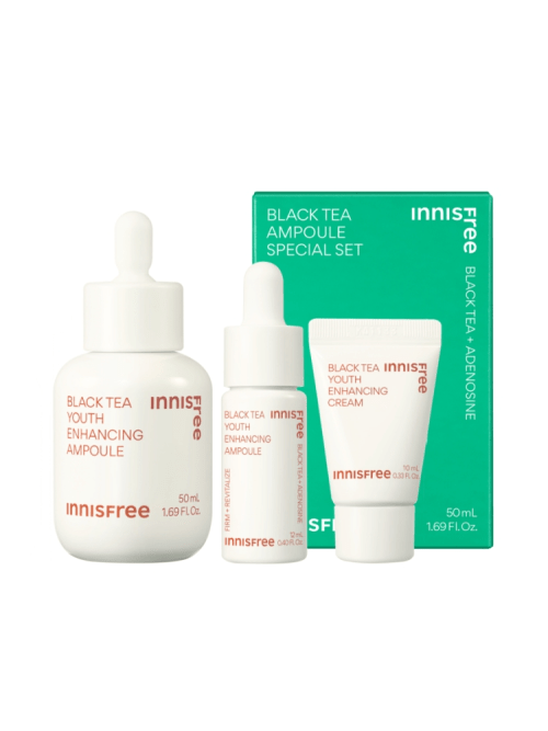 Set Spécial Innisfree Ampoule Jeunesse au Thé Noir - Éclat et Rajeunissement-Joli teint 